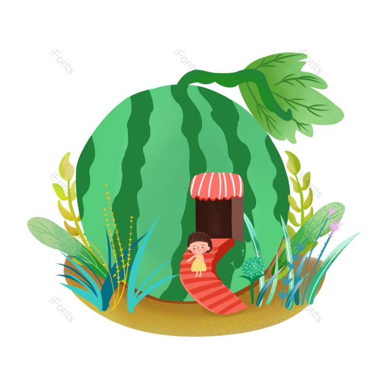 西瓜图片,夏至元素,户外PNG,夏天免抠素材